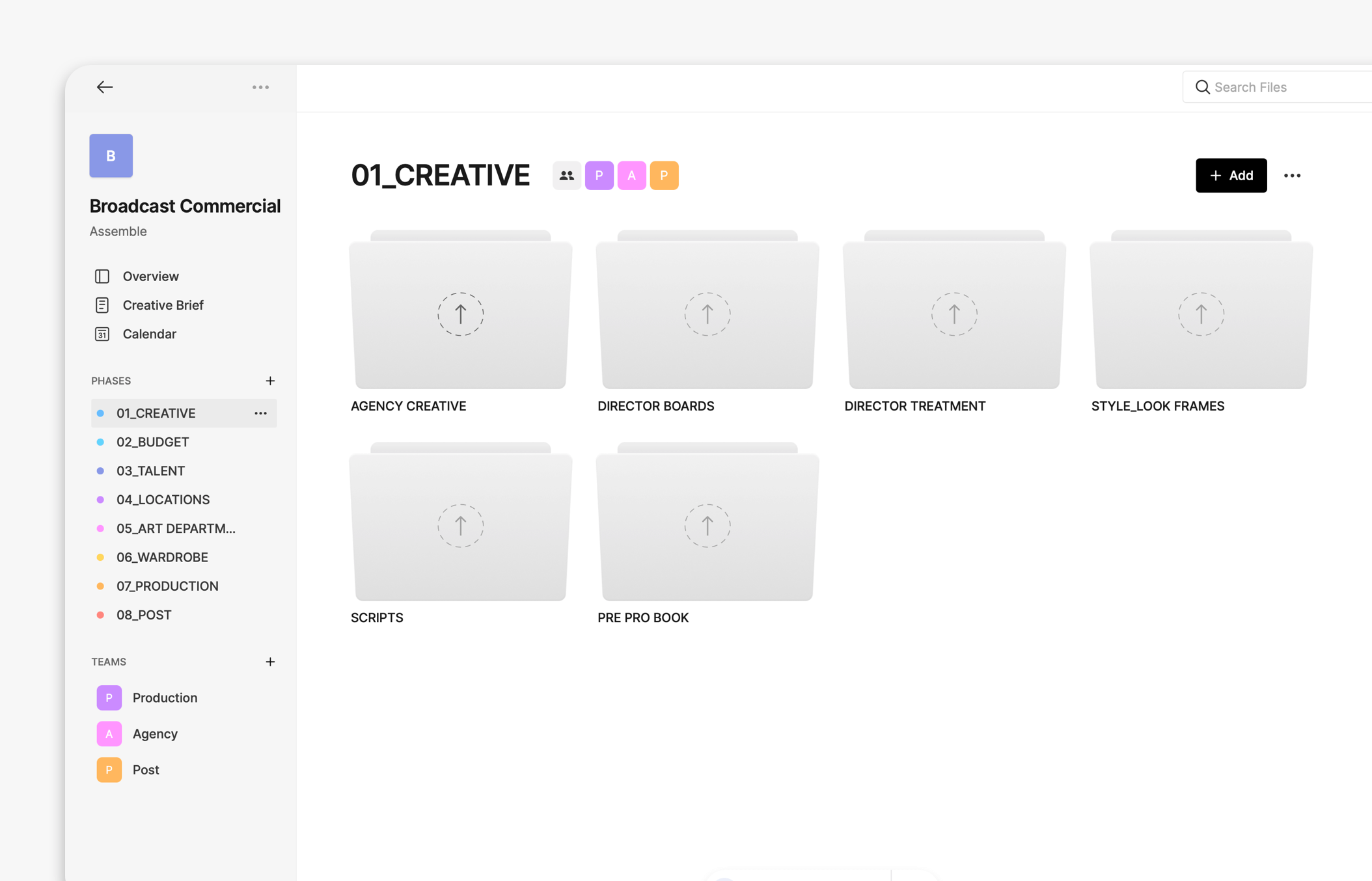 Organize your files in folders