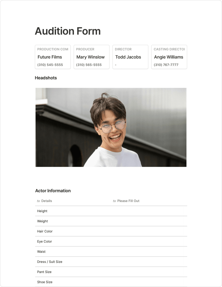 audition form template-2