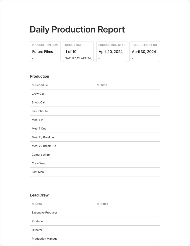 daily production report template-1