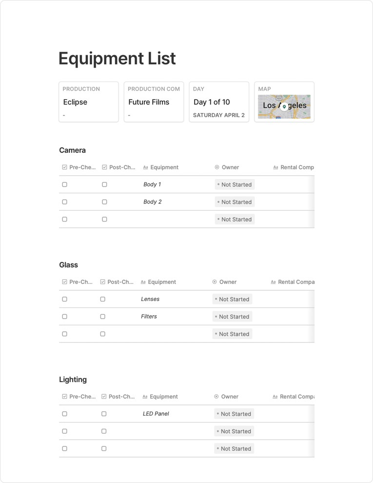 equipment list template-1