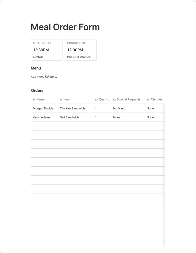 meal order form template-1