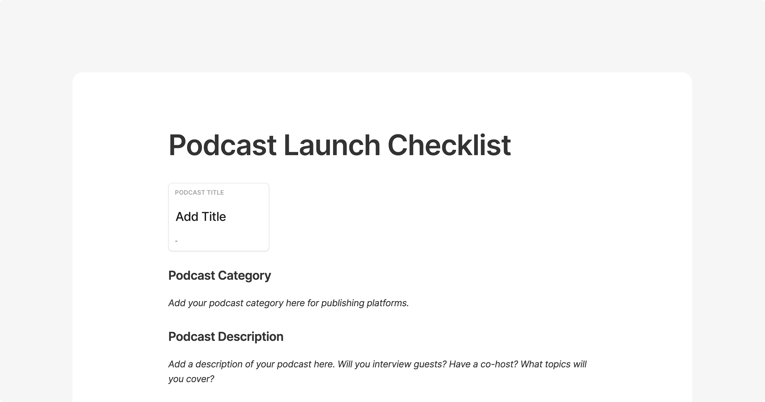 podcast launch checklist