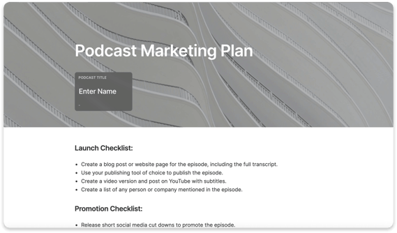 podcast marketing plan